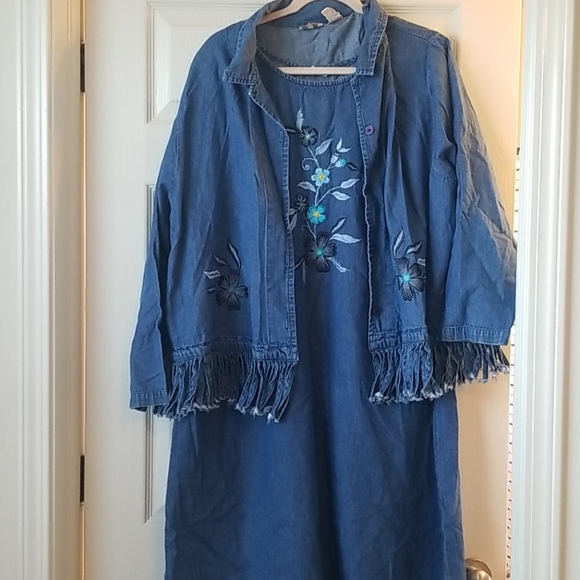 Vintage Dresses & Skirts - Vtg Denim Dress